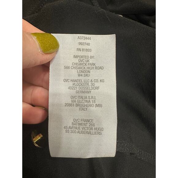 Susan Graver Blouse Liquid Knit Asymmetrical 3/4 Button up Black XL Stretch Flow - Picture 6 of 12